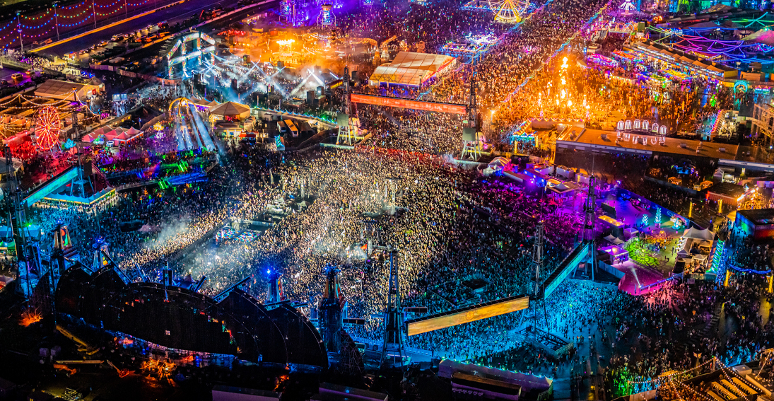 Experience EDC Las Vegas from above with Maverick Helicopters