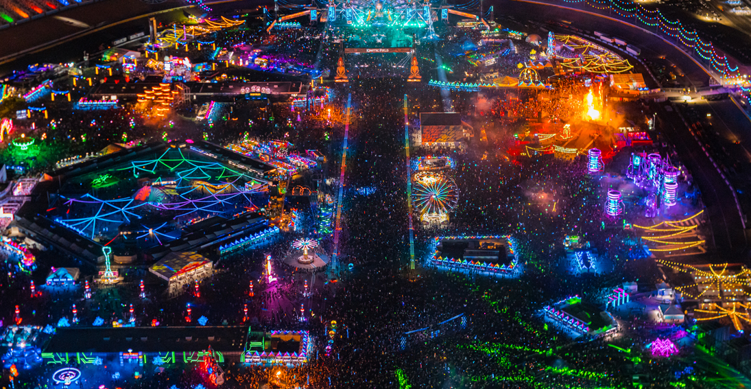 See the electric grounds from the sky at EDC Las Vegas