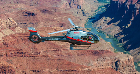 Appreciate the views from inside an ECO-Star helicopter on a Grand Canyon South Rim helicopter ride