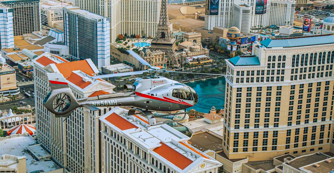 Enjoy the views of the Las Vegas Strip with a helicopter flight