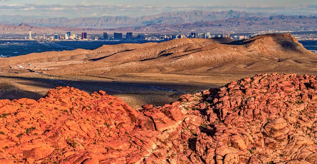 Capture amazing views of Red Rock Canyon and Las Vegas