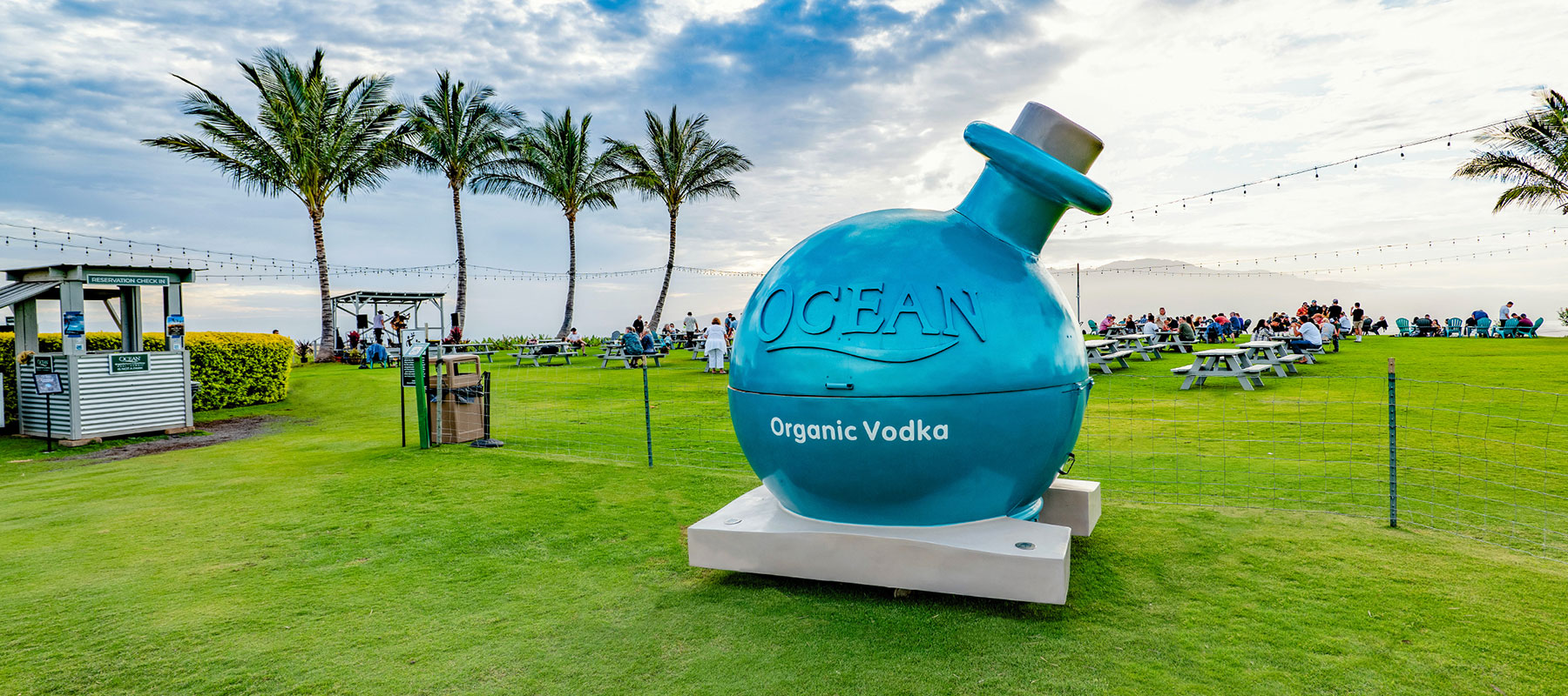 Ocean Vodka sculpture at distillery