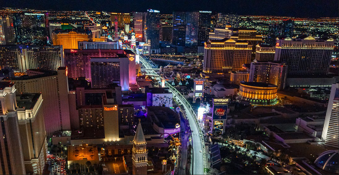Iconic Landmarks from Above on a helicopter ride over Las Vegas Grand