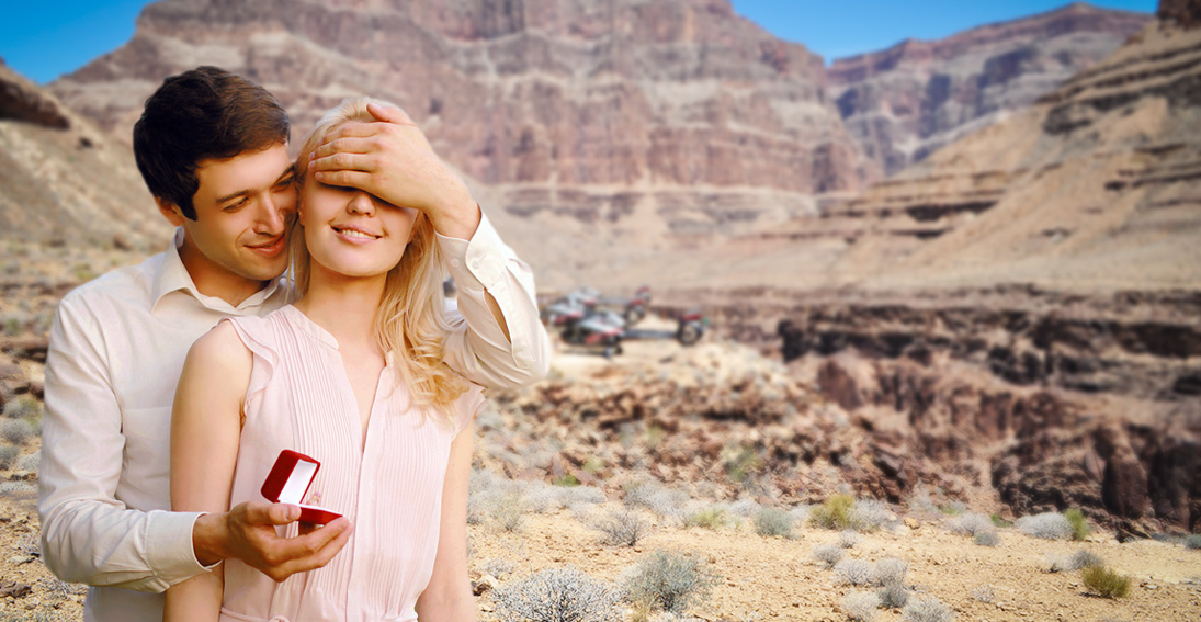 You will toast to your engagement 300 feet above the Colorado River surrounded by the canyon walls