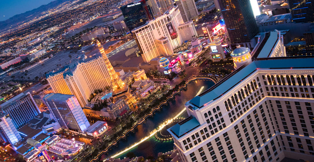 Fly over the world famous Las Vegas Strip