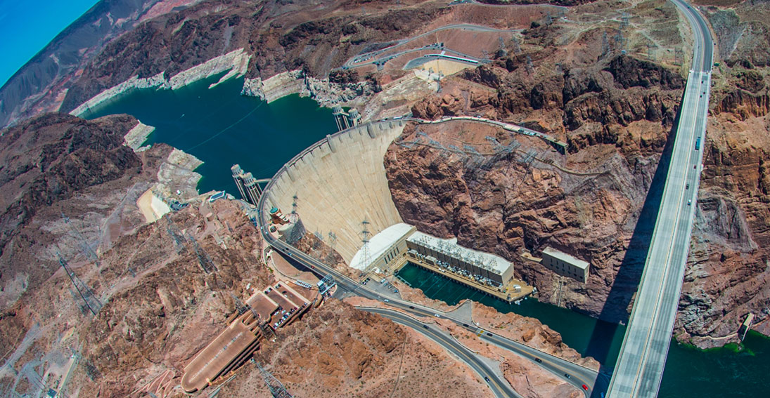 Capture breathtaking views of Hoover Dam and Lake Mead on your way to the Grand Canyon