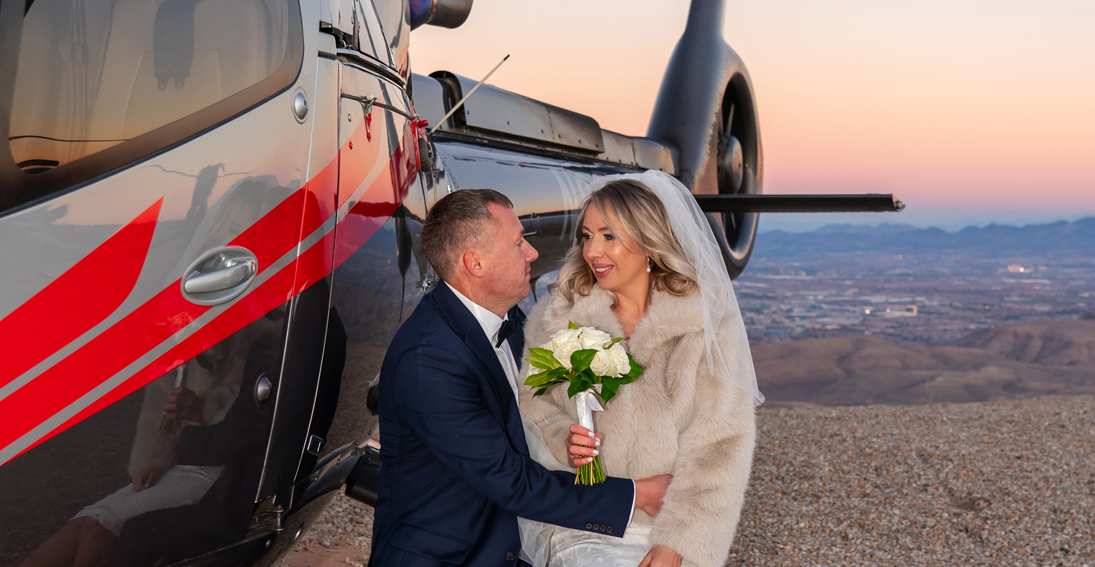 Special moments for the couple: Romantic private landing wedding and aerial tour