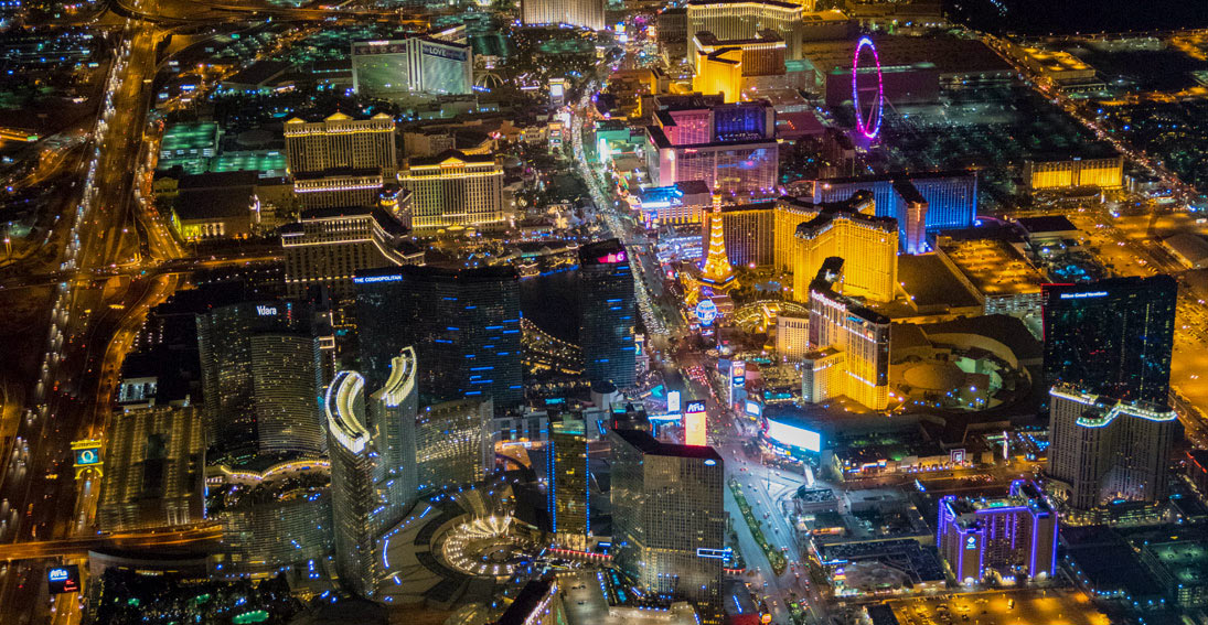 A helicopter wedding over the Las Vegas Strip